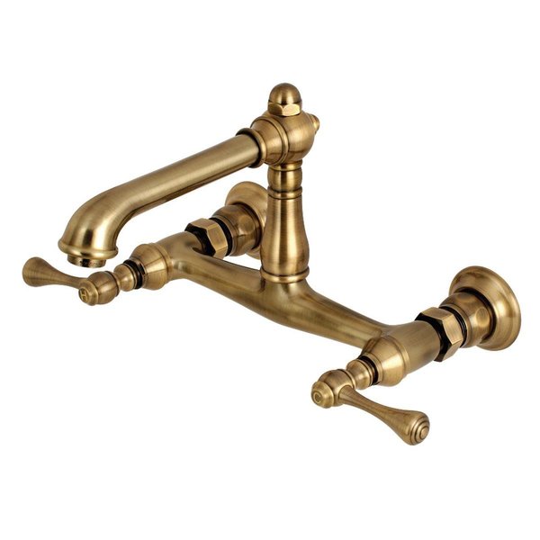 Kingston Kingston Brass KS7243BL Wall Mount Bathroom Faucet  Antique Brass KS7243BL
